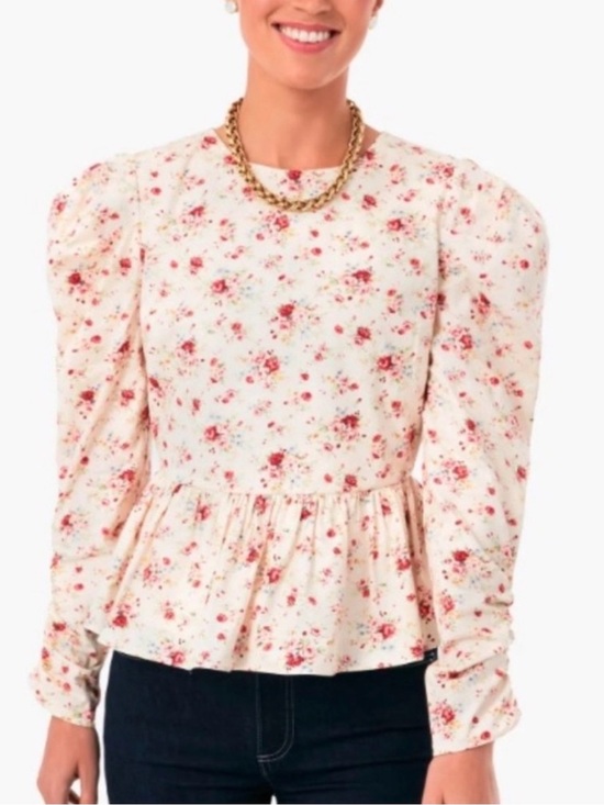 Hyacinth House Tops - Tuckernuck Hyacinth House Floral Ava Peplum Blouse Top NWT Medium M